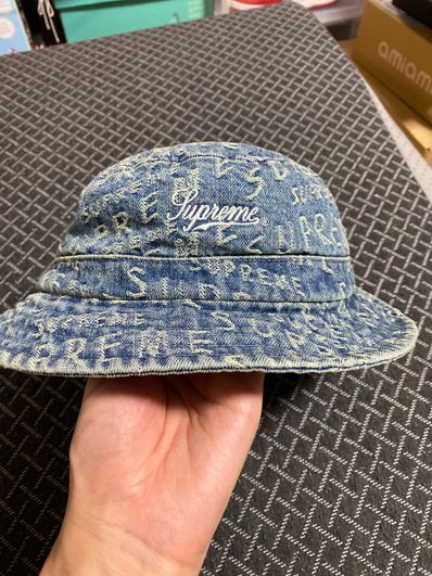 Supreme Warp Jacquard Logos Denim Crusher "Blue"
