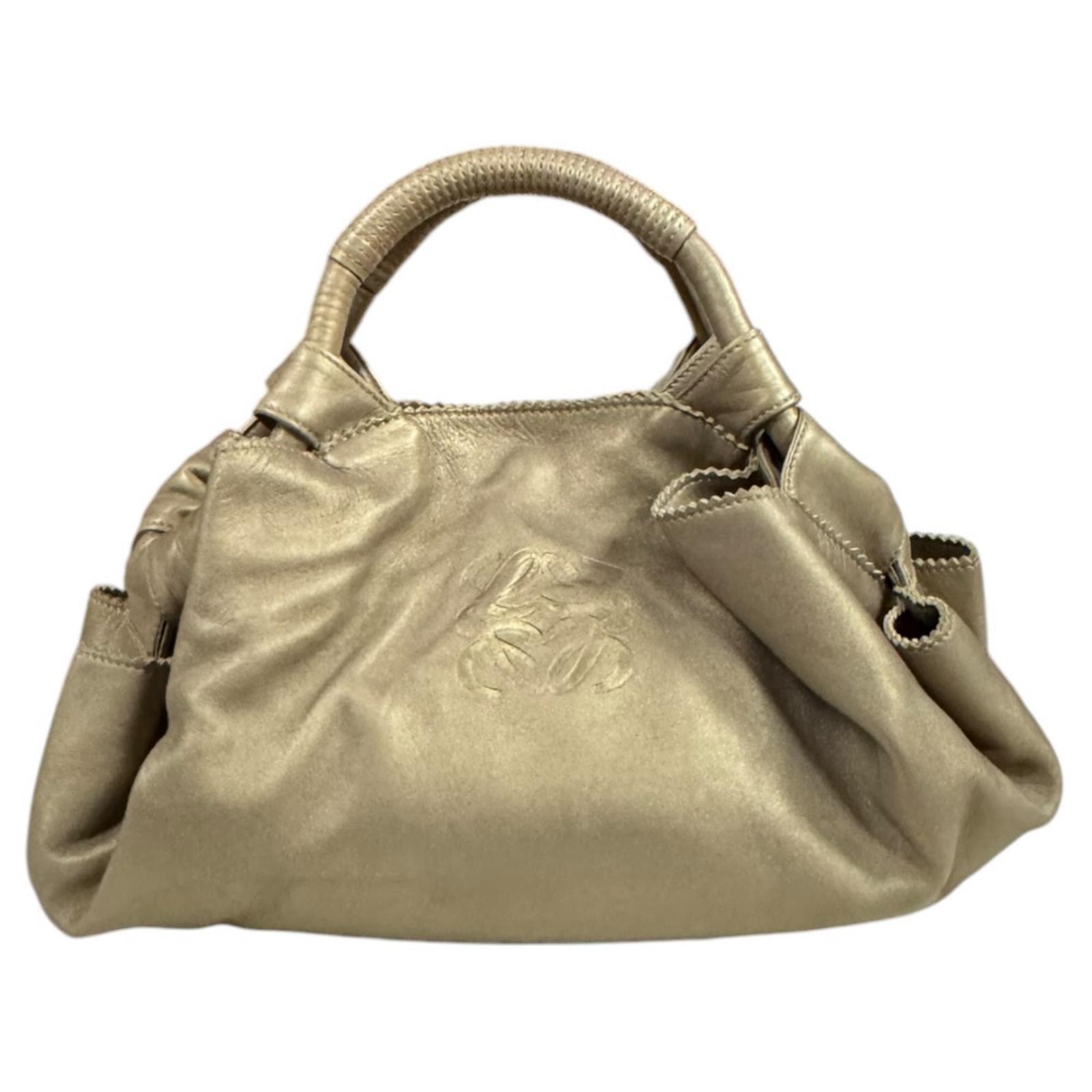 ロエベ ナッパアイレ ハンドバッグ レザー ゴールド レディース LOEWE 中古