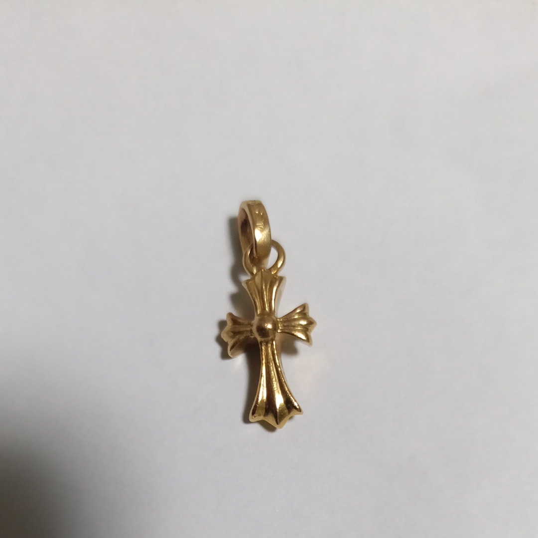 Chrome Hearts CH Cross Baby Fat 22K Gold Pendant Top "Gold"