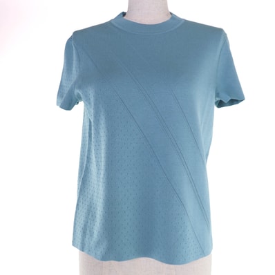 未使用品 エルメス 半袖ニット バンダナ ブルー 38 4H2687D7