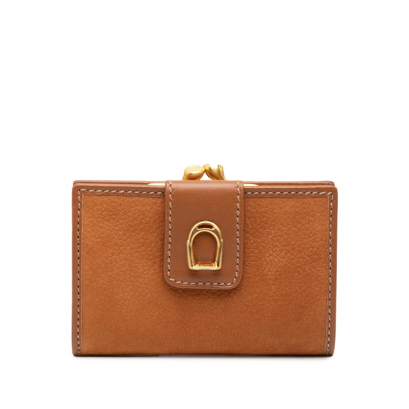 グッチ がま口 コインケース ブラウン レザー レディース GUCCI 【中古】