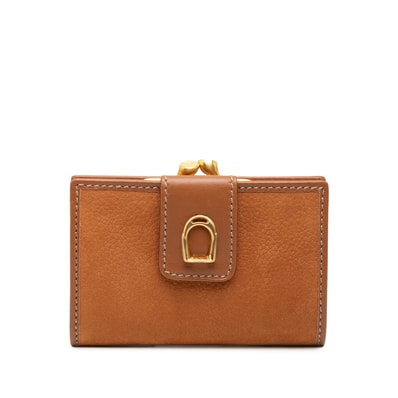 グッチ がま口 コインケース ブラウン レザー レディース GUCCI 【中古】