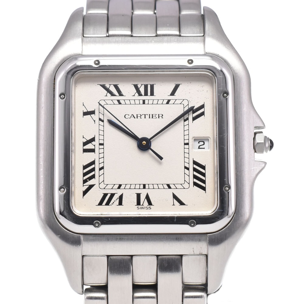 カルティエ CARTIER W25032F5 パンテール LM デイト シルバー クォーツ ユニセックス 美品 腕時計 G#149810