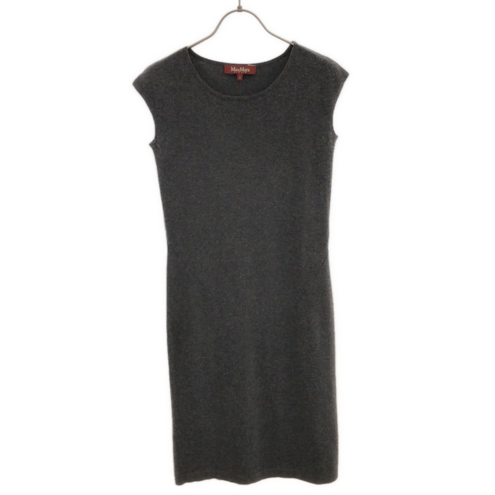 Max Mara Studio マックスマーラ ステュディオ シルクブレンド ノースリーブ ニット ワンピース S グレー系
