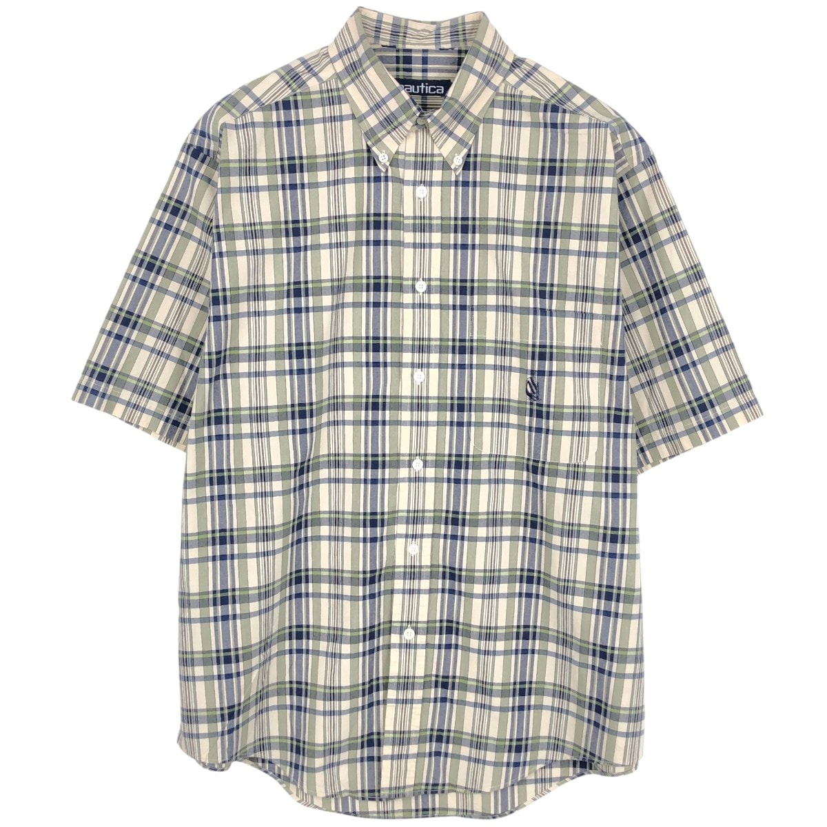 古着 90年代 ノーティカ NAUTICA 半袖 ボタンダウン チェックシャツ メンズXL相当 ヴィンテージ/eaa668746