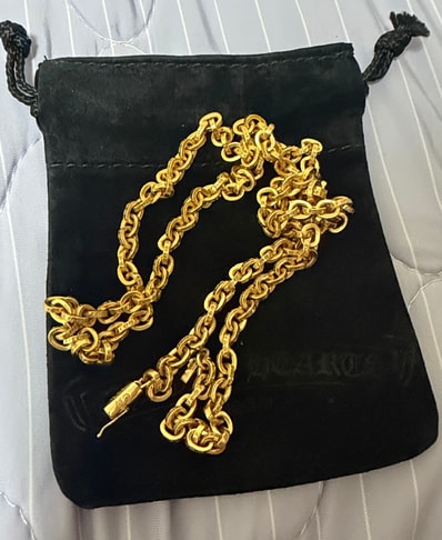Chrome Hearts 22K Paper Chain Necklace "Yellow Gold"