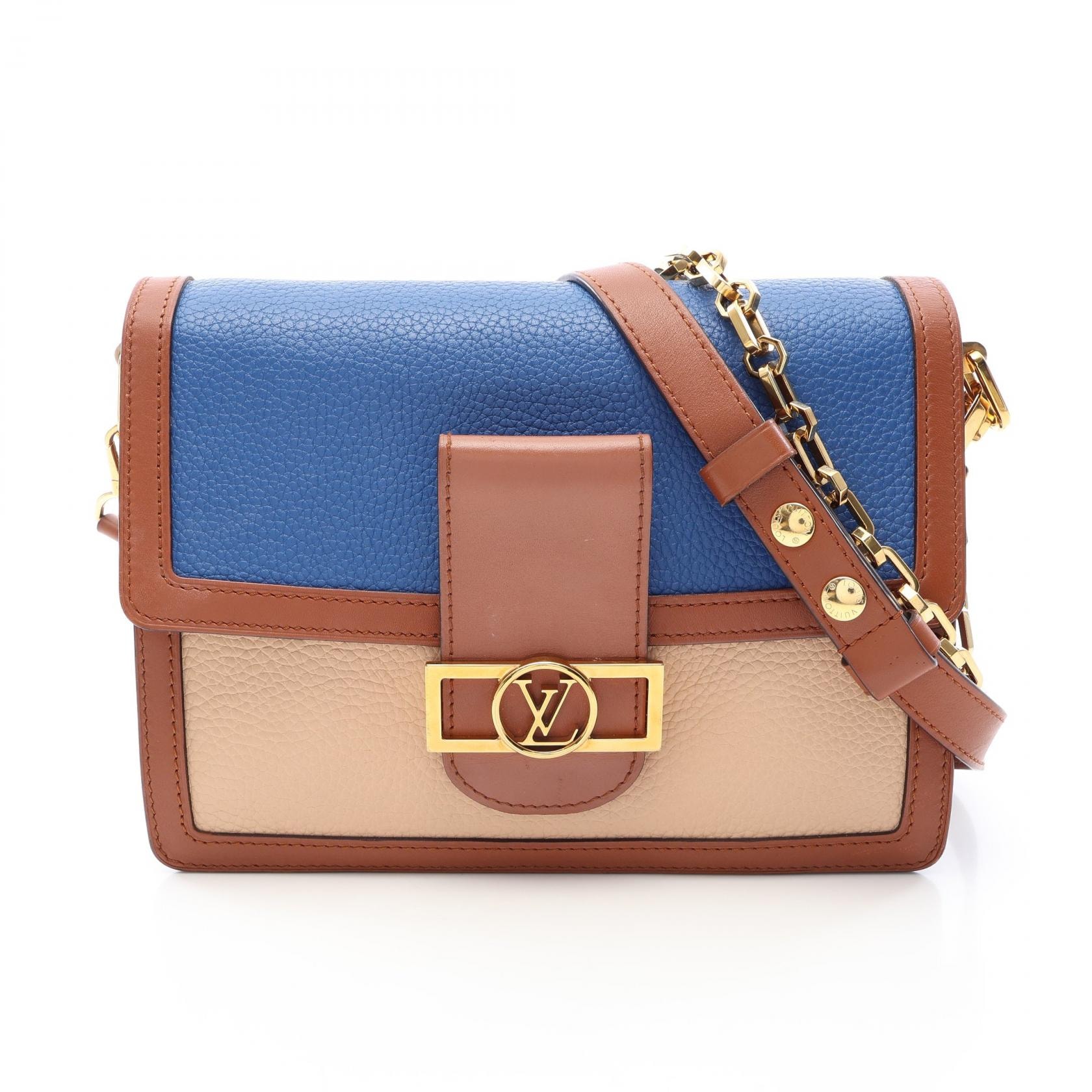 ルイ・ヴィトン LOUIS VUITTON ドーフィーヌMM 2WAY ショルダーバッグ バッグ レザー トリヨンレザー ベージュ レディース ブルー系 / ベージュ系 / ブラウン系 M55071 【中古】