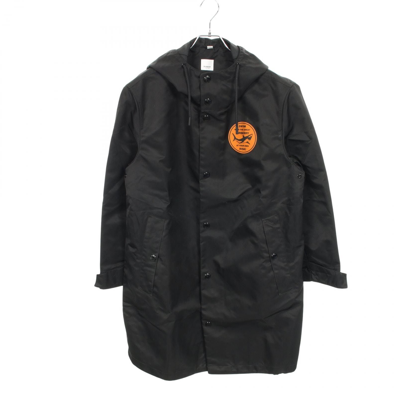 バーバリー BURBERRY shark patch twill parka シャークパッチ 衣料品 アウター ナイロン メンズ ブラック系 【中古】