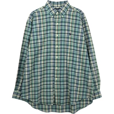 古着 ラルフローレン Ralph Lauren BLAKE 長袖 ボタンダウンチェックシャツ メンズL相当/eaa661313