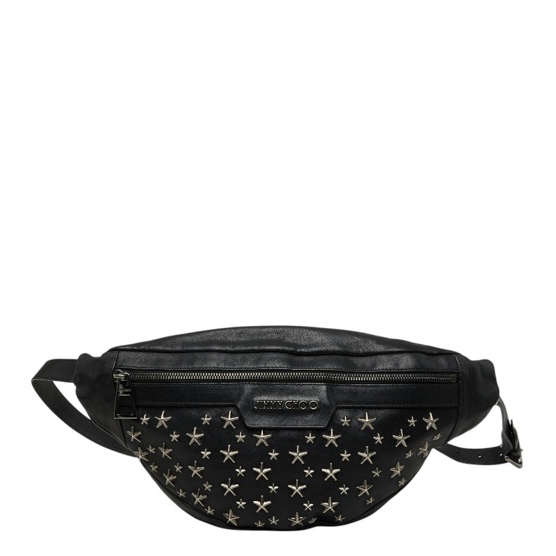 ジミーチュウ スター スタッズ デリー ボディバッグ ウエストバッグ ブラック レザー レディース JIMMY CHOO 【中古】