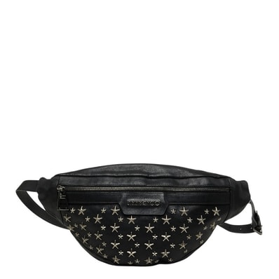 ジミーチュウ スター スタッズ デリー ボディバッグ ウエストバッグ ブラック レザー レディース JIMMY CHOO 【中古】