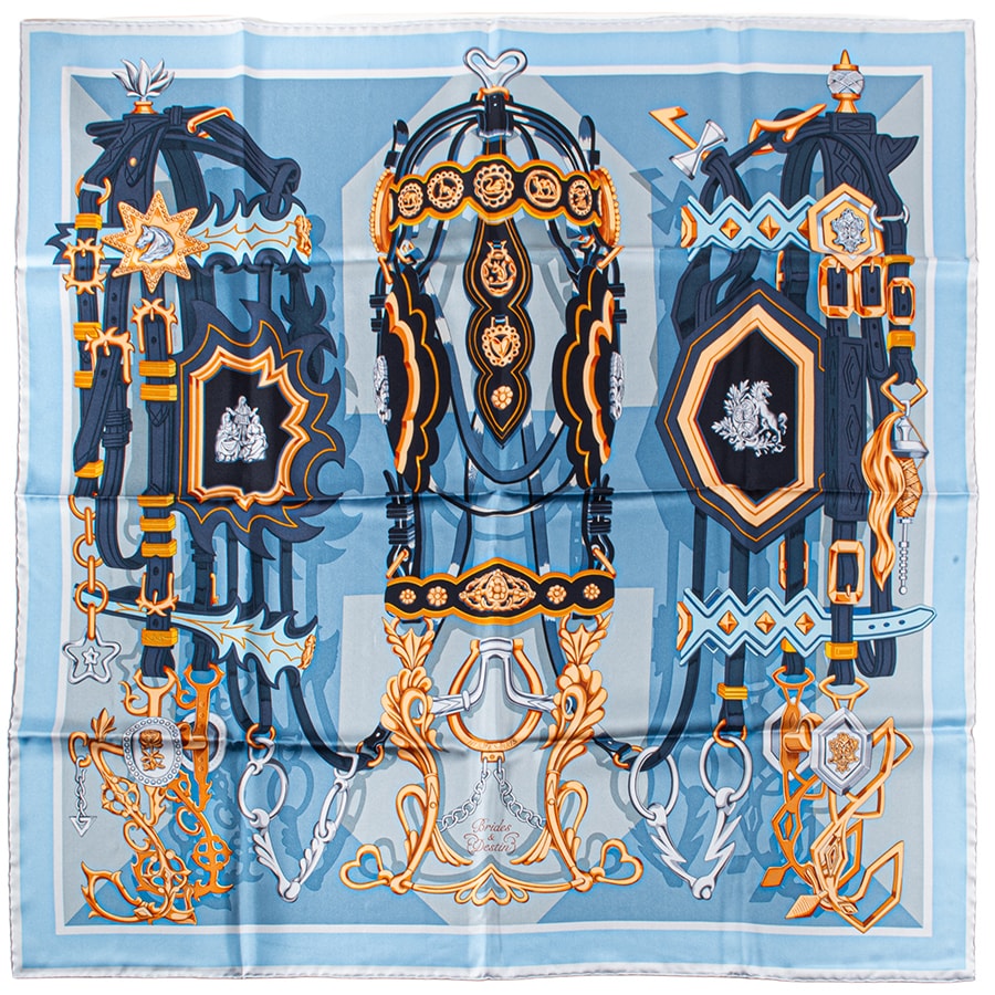 未使用に近い】HERMES エルメス カレ90 Brides et Destin 可愛らしい