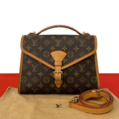 LOUIS VUITTON ルイヴィトン ベルエア モノグラム PVC レザー ショルダーバッグ ブラウン
362-9