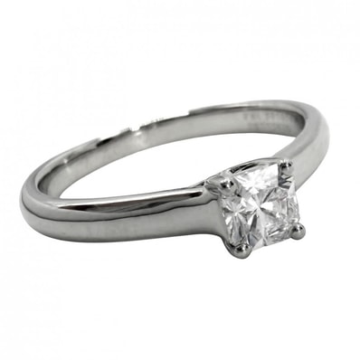 TIFFANY&Co. ティファニー 指輪 ルシダ リング ジュエリー アクセサリー イニシャル入り Pt950プラチナ ダイヤモンド0.27ct 約9号 レディース 約3.2g 美品【中古品】