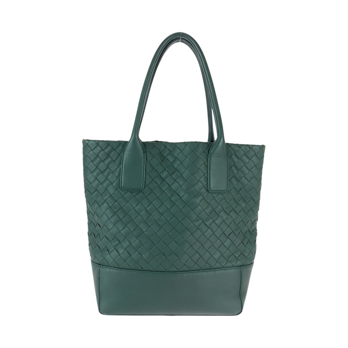 美品 BOTTEGAVENETA ボッテガヴェネタ イントレチャート グリーン レザー トートバッグ ショルダーバッグ 600962 【中古】