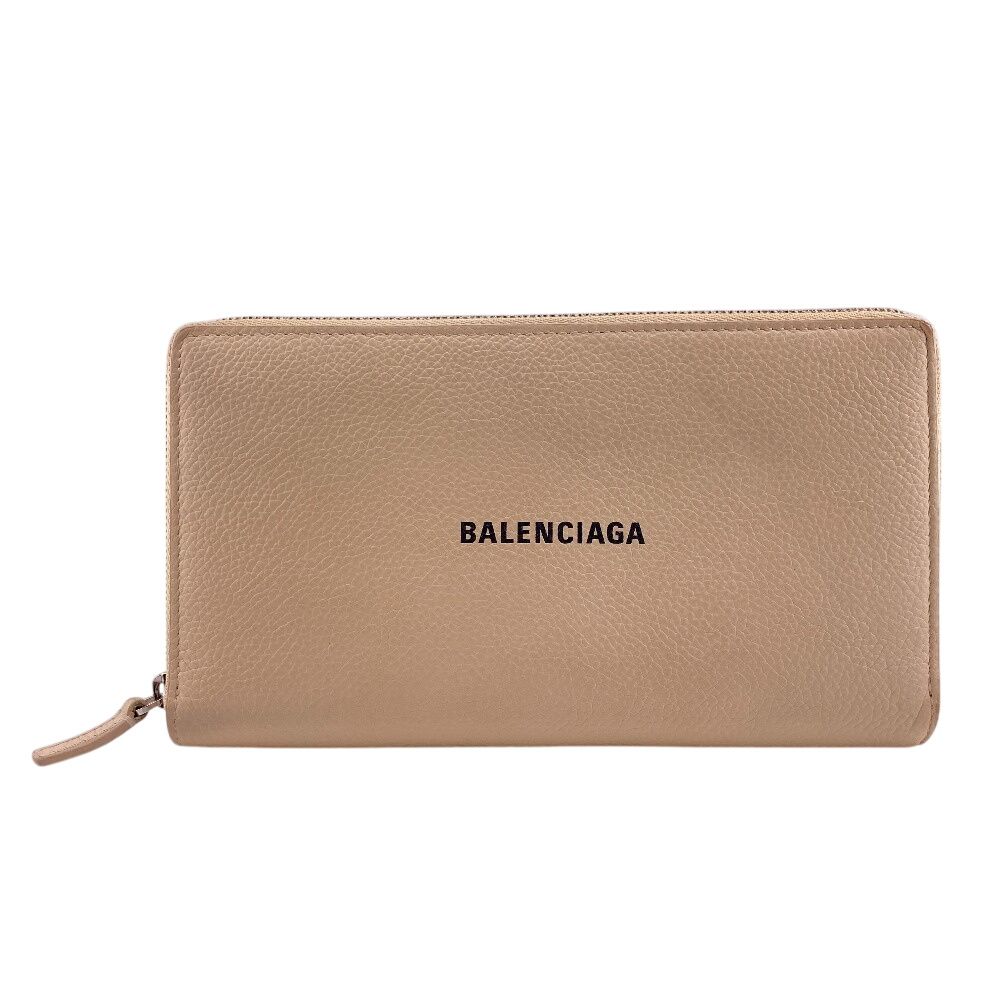 バレンシアガ BALENCIAGA 長財布 ロゴ ラウンドファスナー キャッシュ コンチネンタル ウォレット 594317 ベージュ