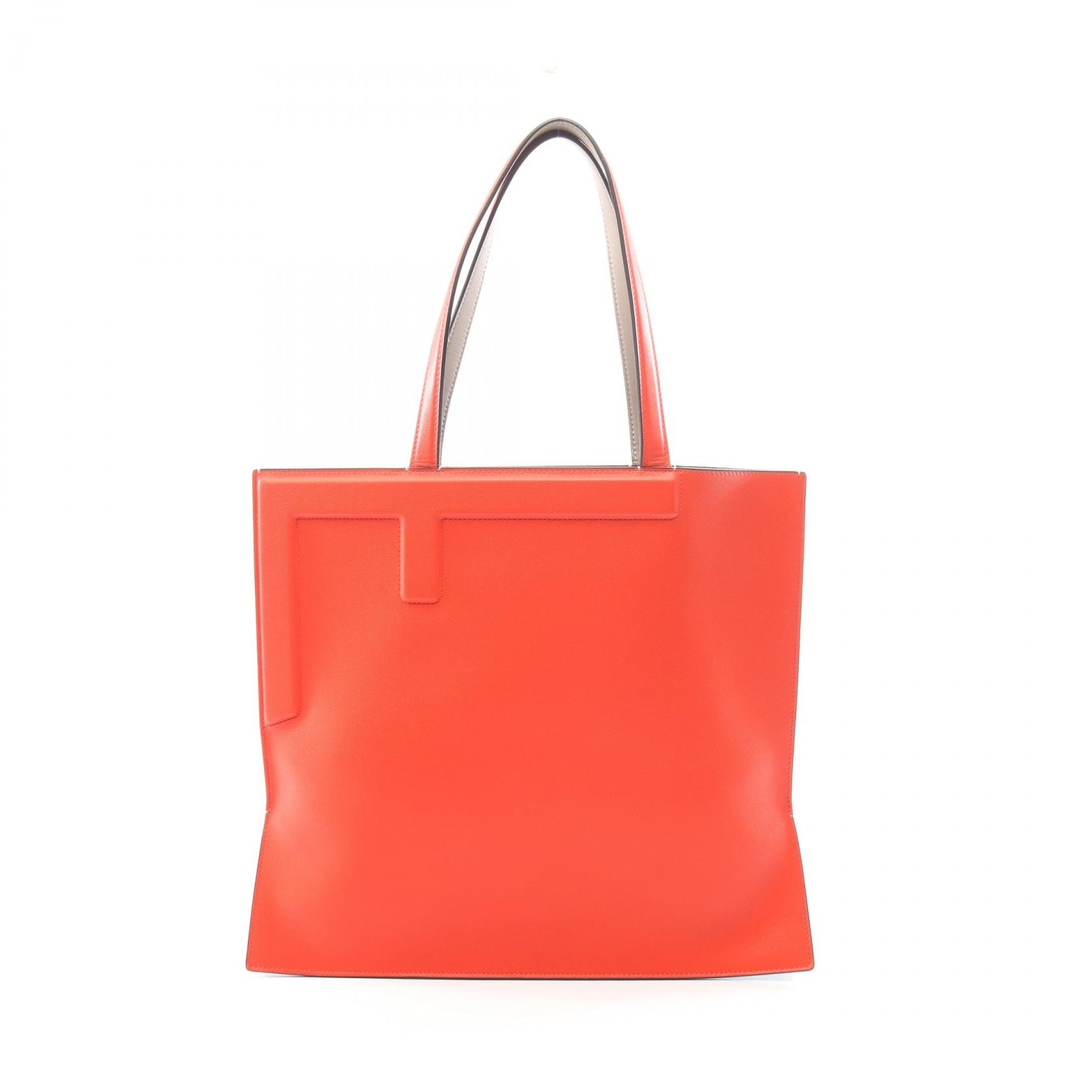 フェンディ FENDI フリップ トートバッグ バッグ レザー レディース レッド系 / ベージュ系 / ブルー系 8BH420 【中古】