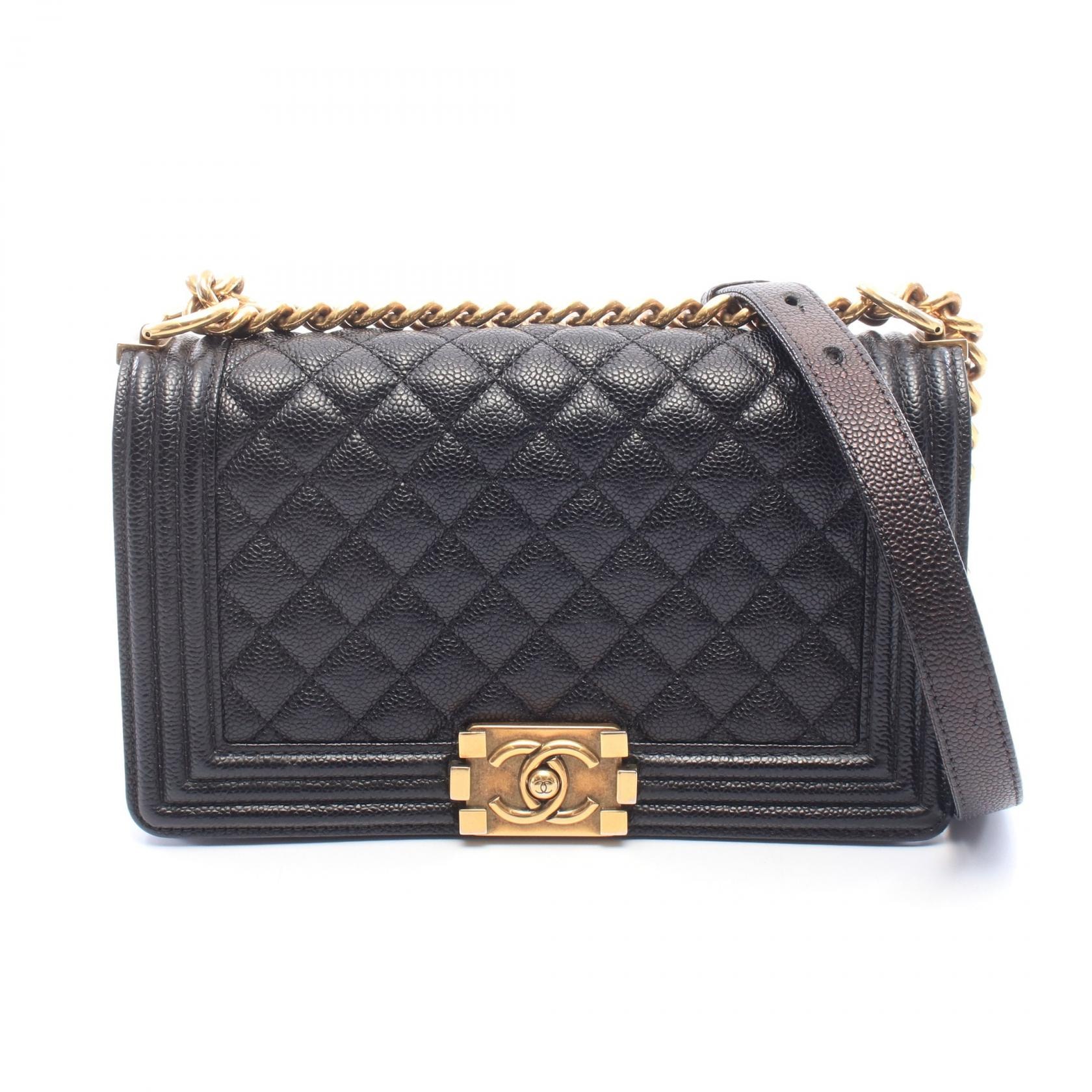 シャネル CHANEL ボーイシャネル ショルダーバッグ バッグ キャビアスキン(グレインドカーフ) レディース ブラック系 A67086 【中古】