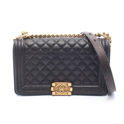シャネル CHANEL ボーイシャネル ショルダーバッグ バッグ キャビアスキン(グレインドカーフ) レディース ブラック系 A67086 【中古】