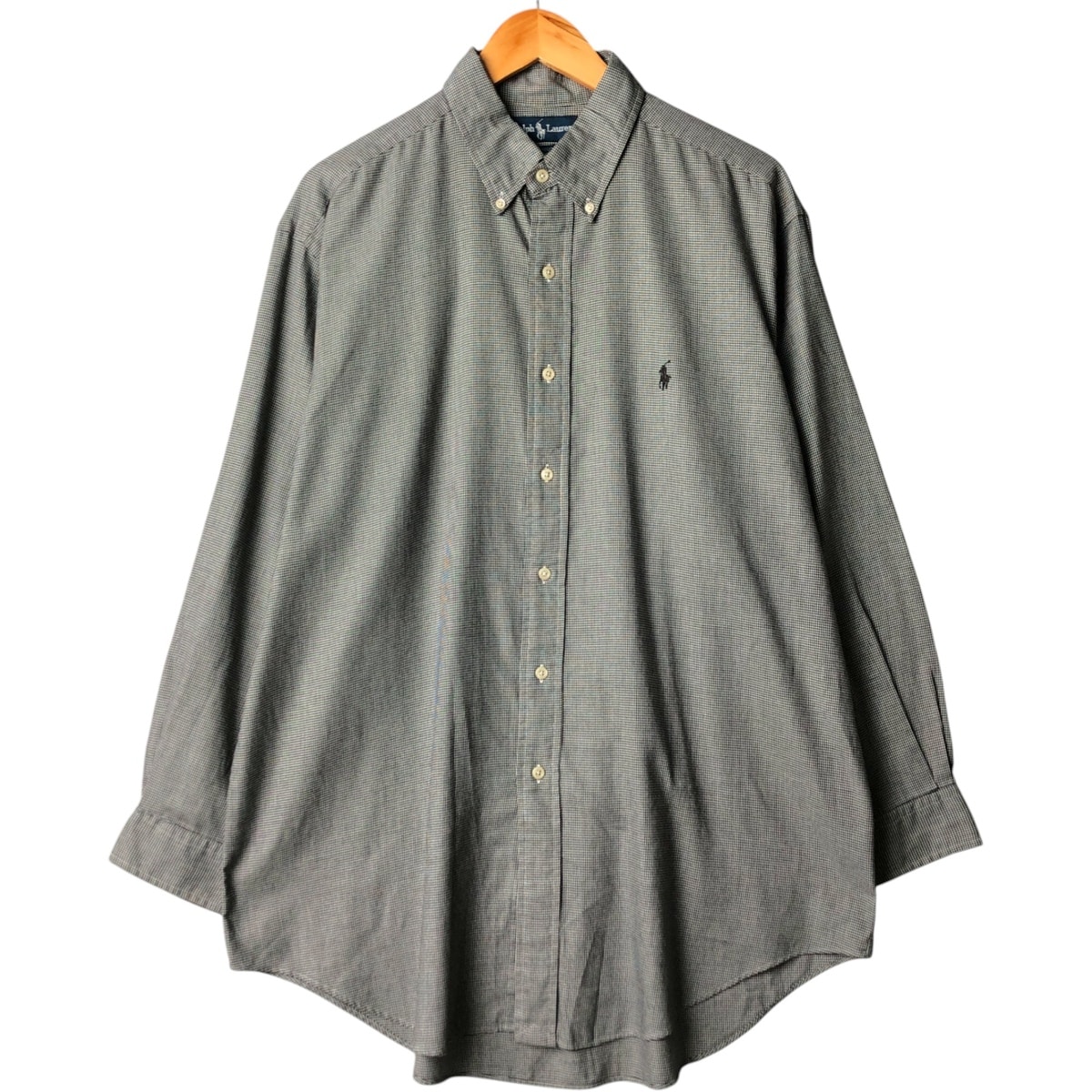 古着 ラルフローレン Ralph Lauren YARMOUTH 千鳥格子柄 長袖 ボタンダウンシャツ メンズL相当/eaa567996