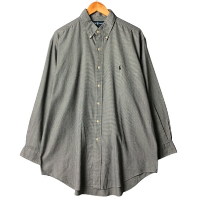 古着 ラルフローレン Ralph Lauren YARMOUTH 千鳥格子柄 長袖 ボタンダウンシャツ メンズL相当/eaa567996