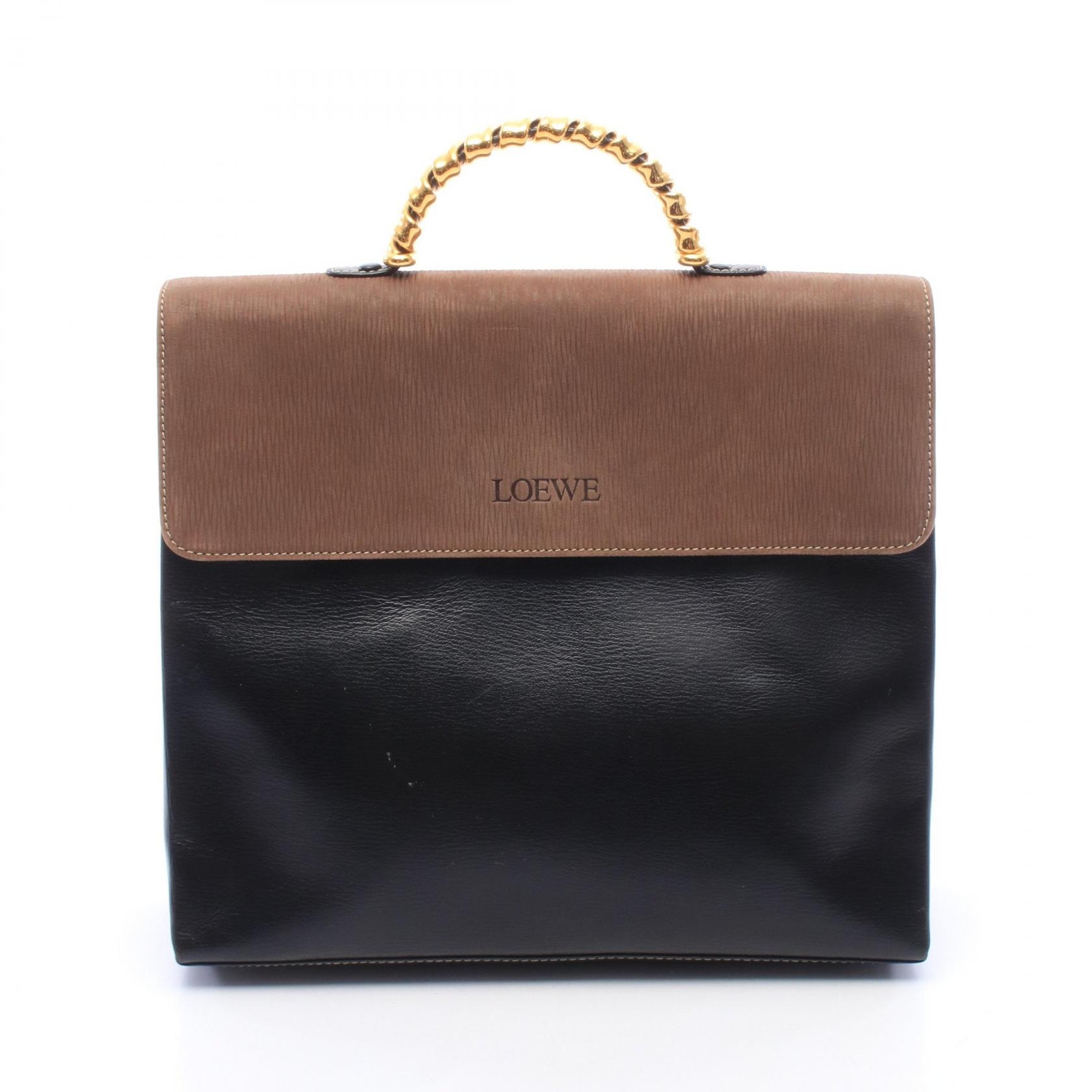 ロエベ LOEWE ベラスケス ツイスト ハンドバッグ バッグ レザー レザー レディース ブラック系 / ブラウン系 【中古】