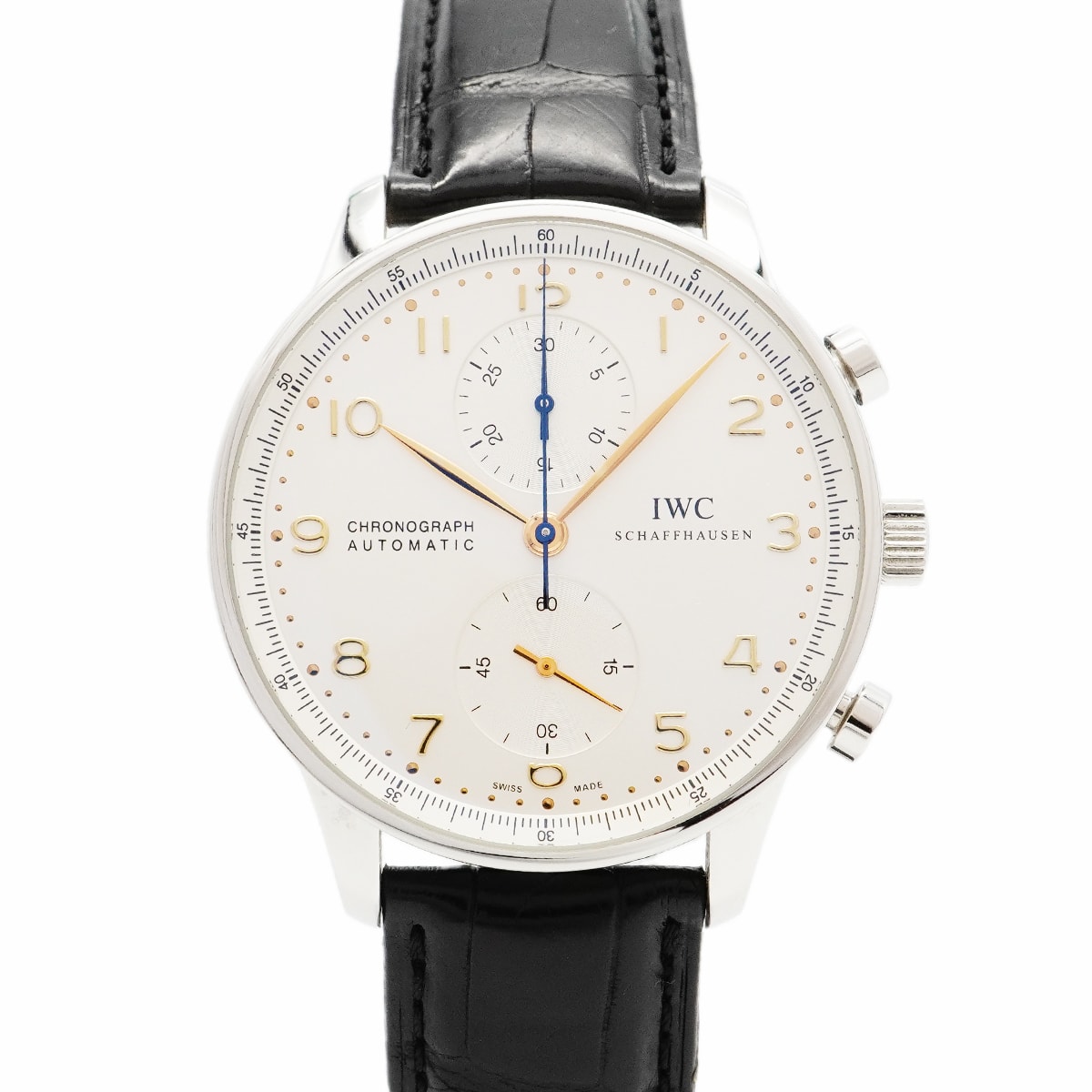 【6wcb0118】IWC アイダブリューシー シャフハウゼン ポルトギーゼ IW371445 シルバー文字盤【中古】腕時計 メンズ