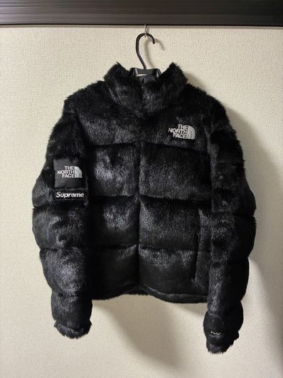 Supreme x The North Face Faux Fur Nuptse Jacket "Black"