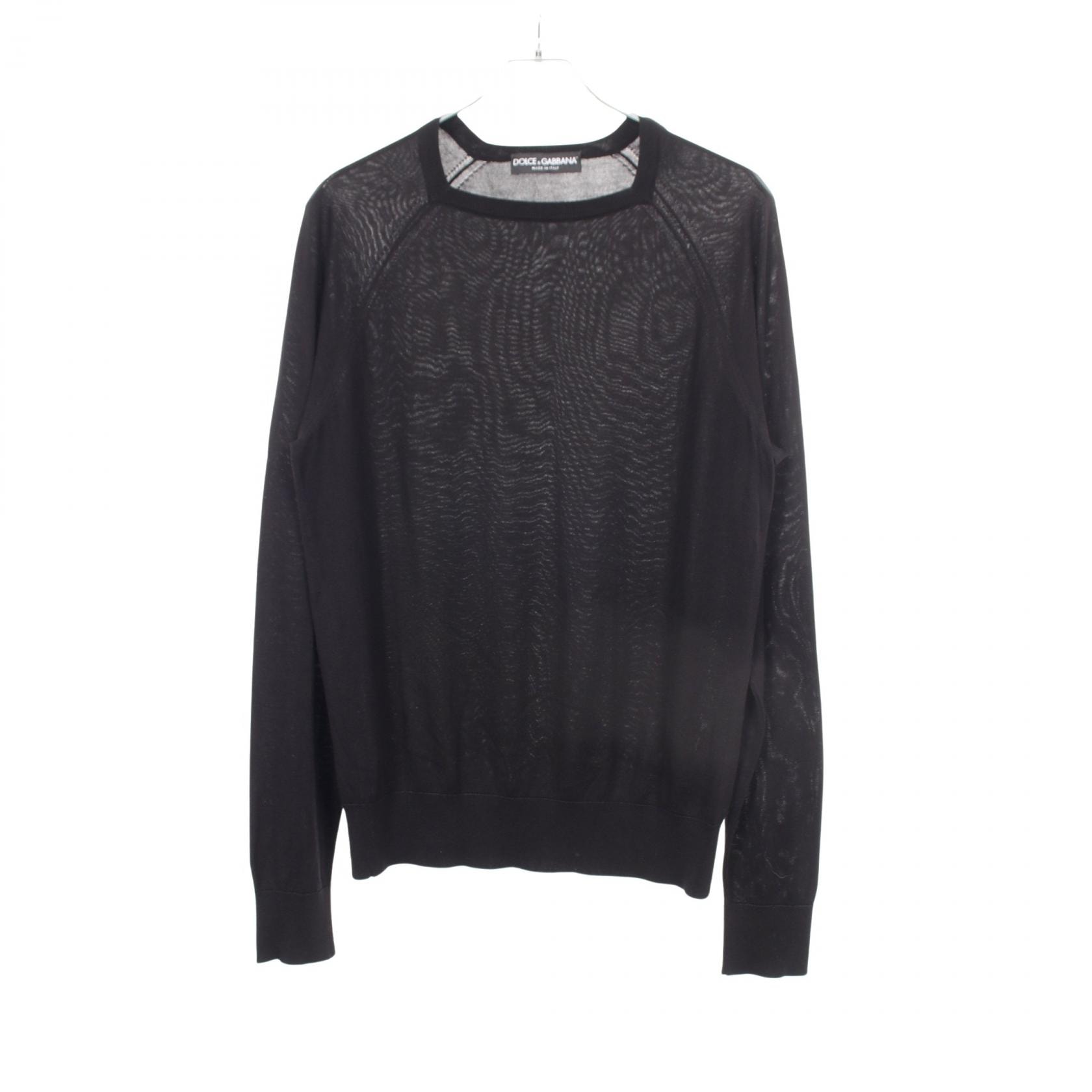 ドルチェアンドガッバーナ DOLCE & GABBANA スクエアネック ニット 衣料品 トップス シルク メンズ ブラック系 GN120K 【中古】