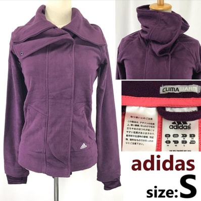adidas/アディダス★襟に注目!フリースジャケット【レディースS/紫/purple】アウター/ブルゾン/Jacket/Jumper◆BJ126-b