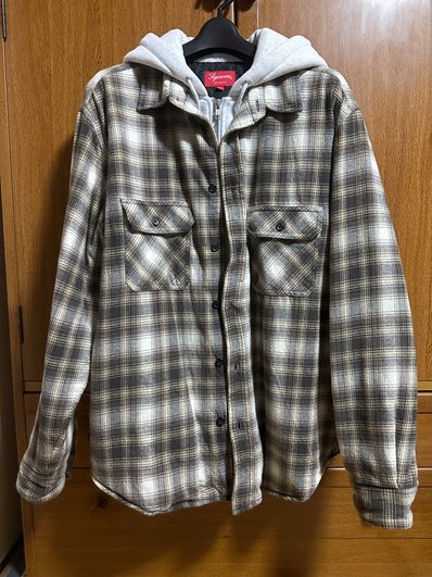 Supreme Hooded Flannel Zip Up Shirt "Brown"