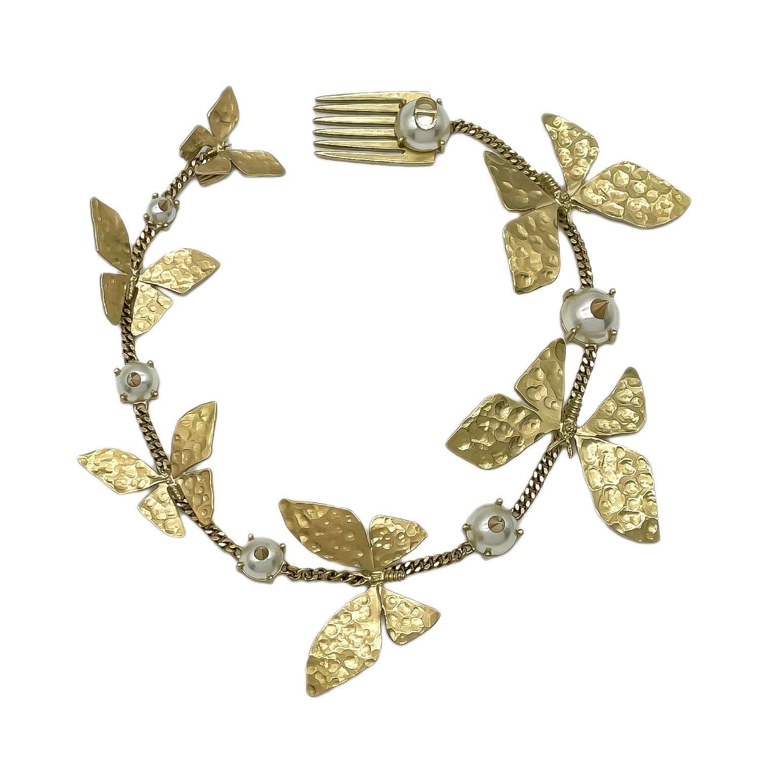Dior ディオール SEA GARDEN バタフライ パール ヘアアクセサリー
ヘッドドレス メタル ゴールド レディース
【中古】