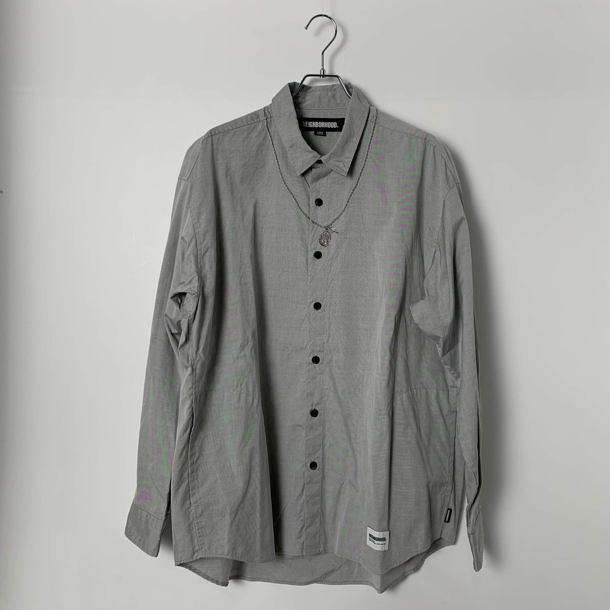 NEIGHBORHOOD Medal & Cross Embroidery Shirt LS "Black"