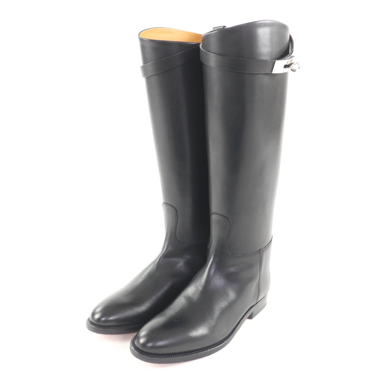未使用品 エルメス ロングブーツ ジャンピングブーツ ブラック レディース 37