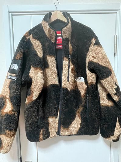 Supreme x The North Face Bleached Denim Print Fleece Jacket "Black"