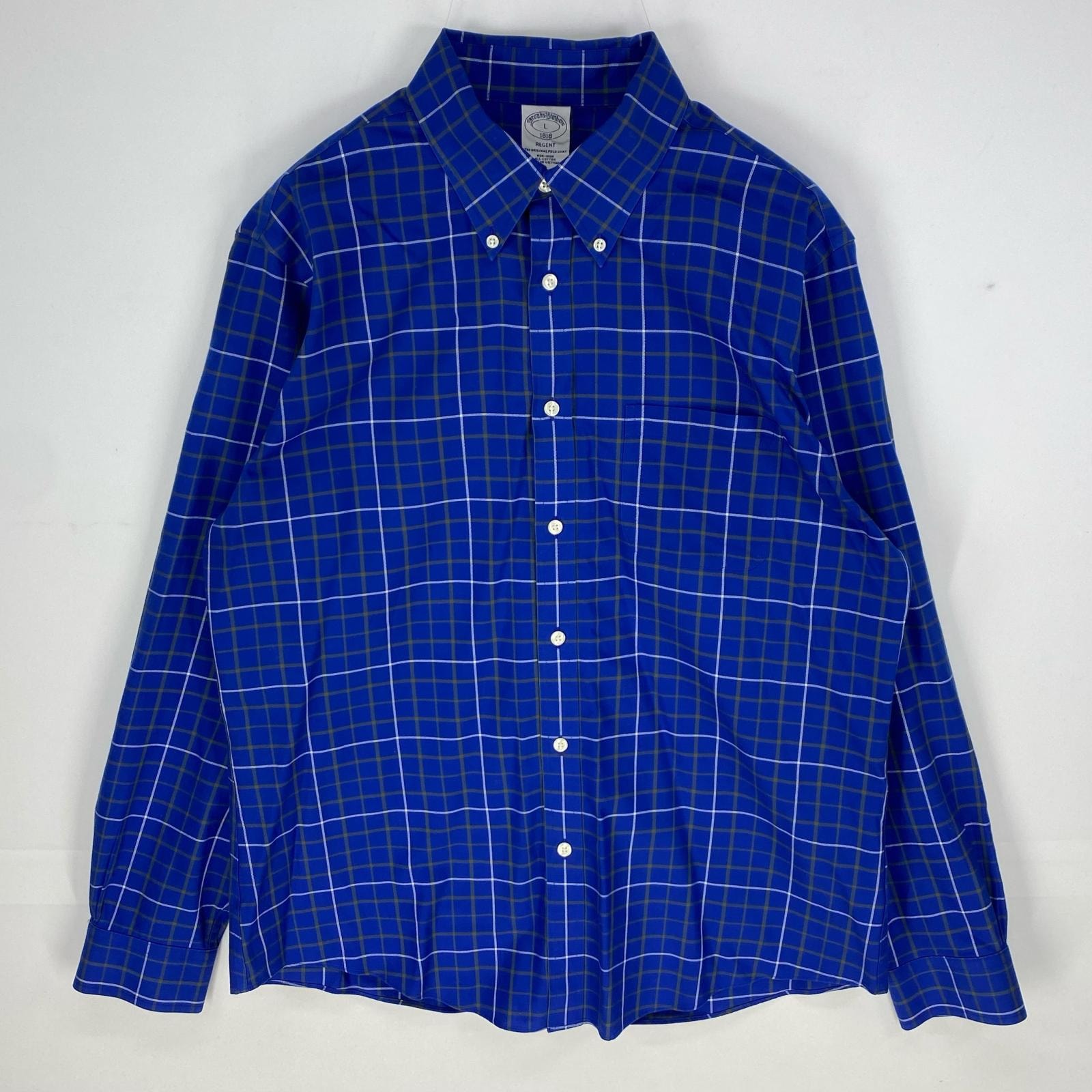 古着 ブルックスブラザーズ Brooks Brothers 長袖シャツ ボタンダウン 胸ポケット REGENT 1818 L ブルー系 メンズ