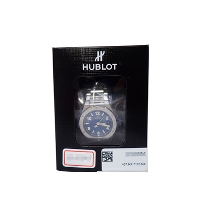 新品 未開封 HUBLOT ウブロ ビッグバン インテグレーテッド タイムオンリー チタニウム ブルー 457.NX.7170.NX メンズ 腕時計