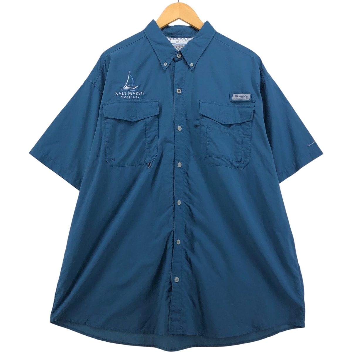 古着 コロンビア Columbia PFG OMNI-SHADE オム二シェイド ボタンダウン 半袖 フィッシングシャツ メンズXL相当/eaa580754