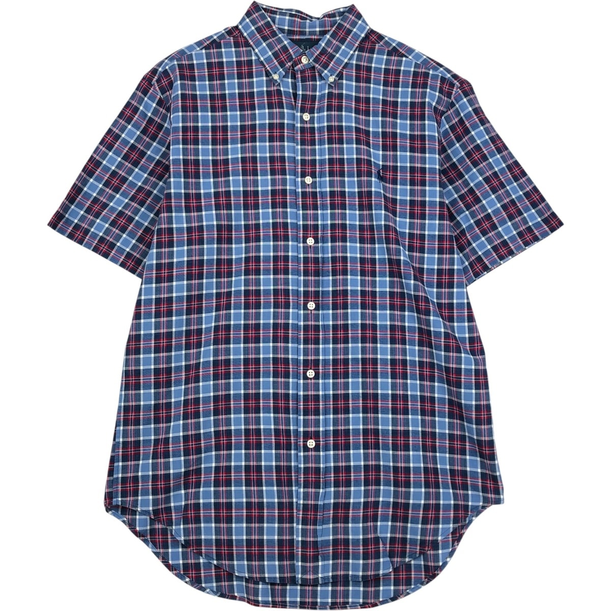古着 ラルフローレン Ralph Lauren CLASSIC FIT 半袖 ボタンダウン チェックシャツ メンズM相当/eaa623639