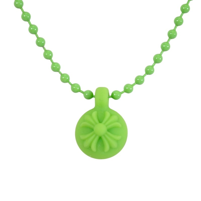 Chrome Hearts Rubber Crossball Silicon Necklace "Green"