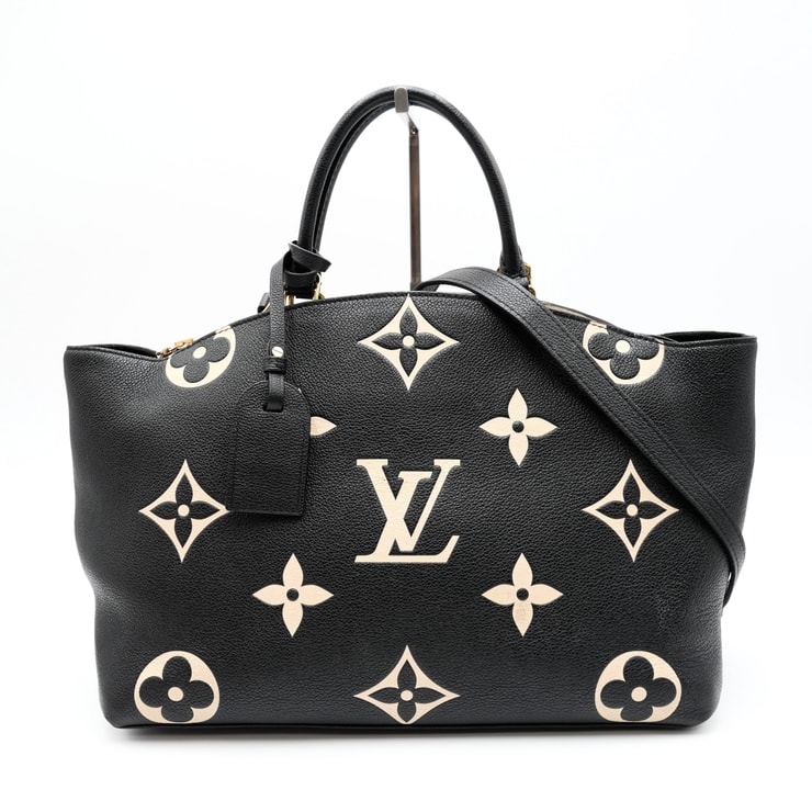 LOUIS VUITTON(ルイ・ヴィトン)グラン・パレ PM モノグラム・アンプラント 2WAY ハンドバッグ ショルダーバッグ ブラック ベージュ レザー ゴールド金具 レディース【中古】