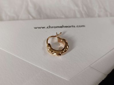 Chrome Hearts 22K Hoop Scroll Tiny Earrings "Gold"