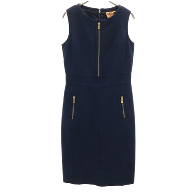 Tory Burch トリーバーチ ノースリーブ ワンピース 2 ネイビー