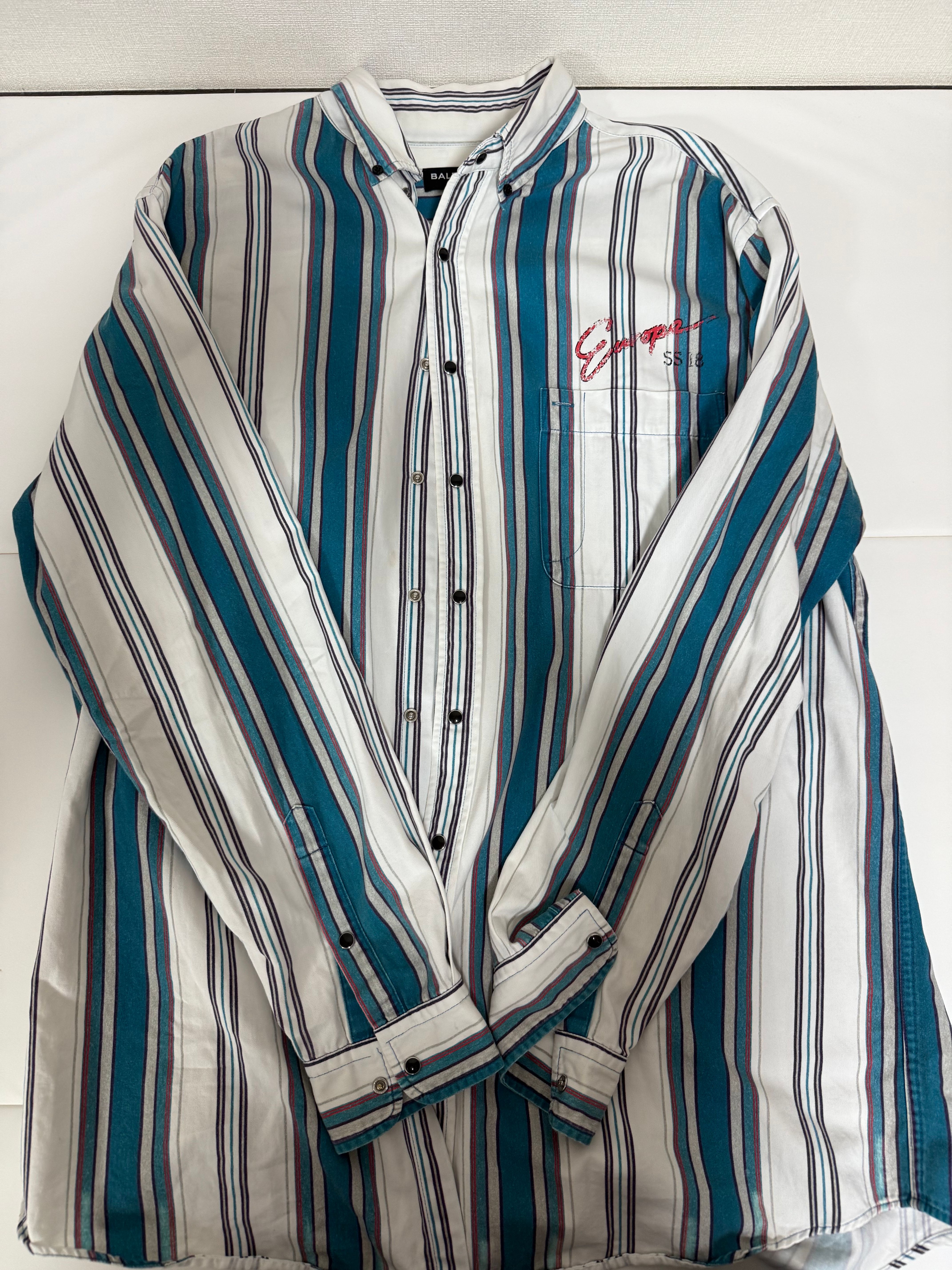 美品 BALENCIAGA バレンシアガ ストライプシャツ 41