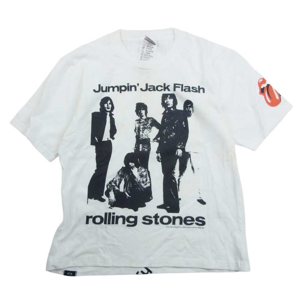 HYSTERIC GLAMOUR ヒステリックグラマー Tシャツ 4CT-3613 Rolling Stones ローリングストーンズ 半袖 Tシャツ カットソー ホワイト系 L【中古】