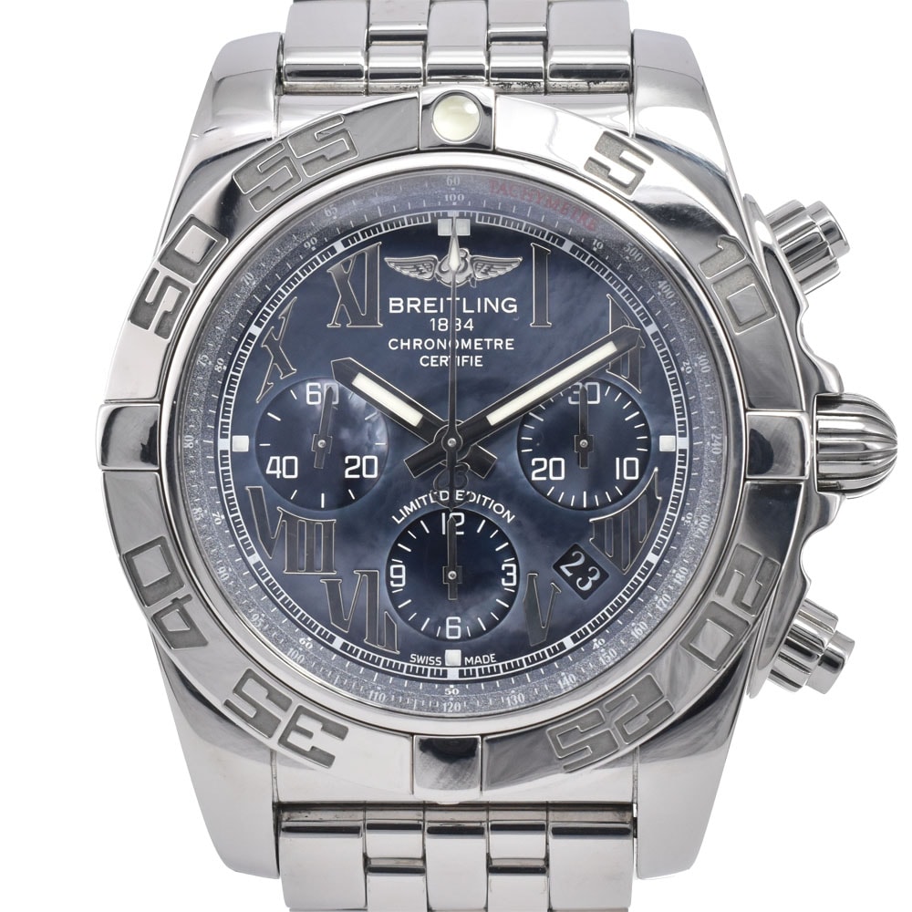 ブライトリング BREITLING AB0111 クロノマット44 日本限定400本 ブルーシェル 自動巻き メンズ 美品 箱付き 腕時計 G#147656