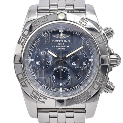 ブライトリング BREITLING AB0111 クロノマット44 日本限定400本 ブルーシェル 自動巻き メンズ 美品 箱付き 腕時計 G#147656
