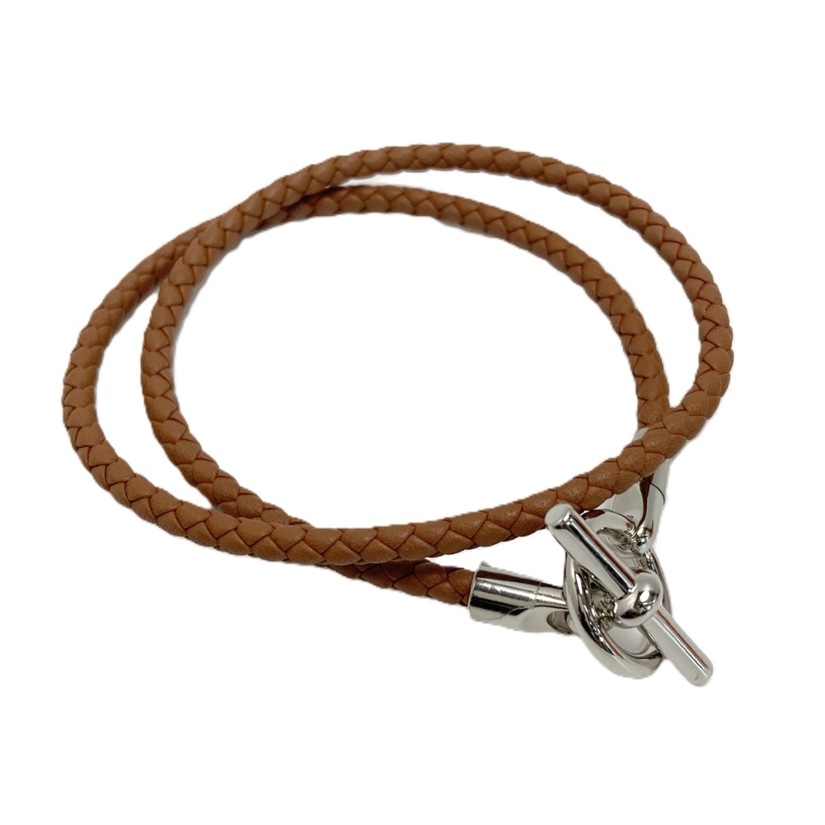 HERMES エルメス グレナン ドゥブルトゥール ブラウン レザーブレスレット 箱・布袋有