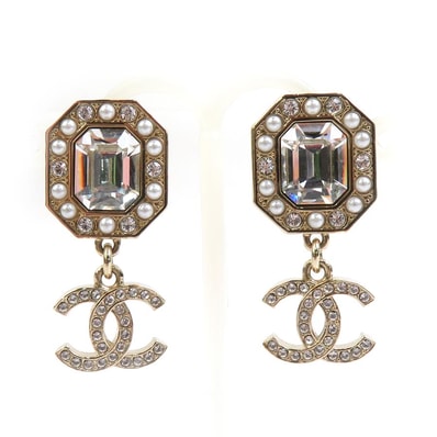 シャネル CHANEL ピアス ココマーク メタル/ラインストーン ゴールド/シルバー レディース【中古】 e60885i