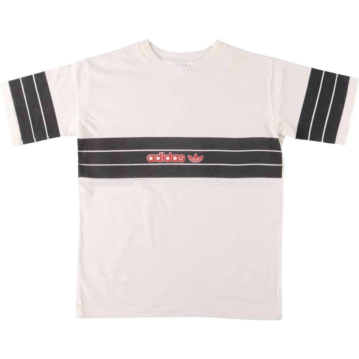 古着 90年代 アディダス adidas ボーダー柄 ロゴプリントTシャツ USA製 メンズM相当 ヴィンテージ/eaa559890